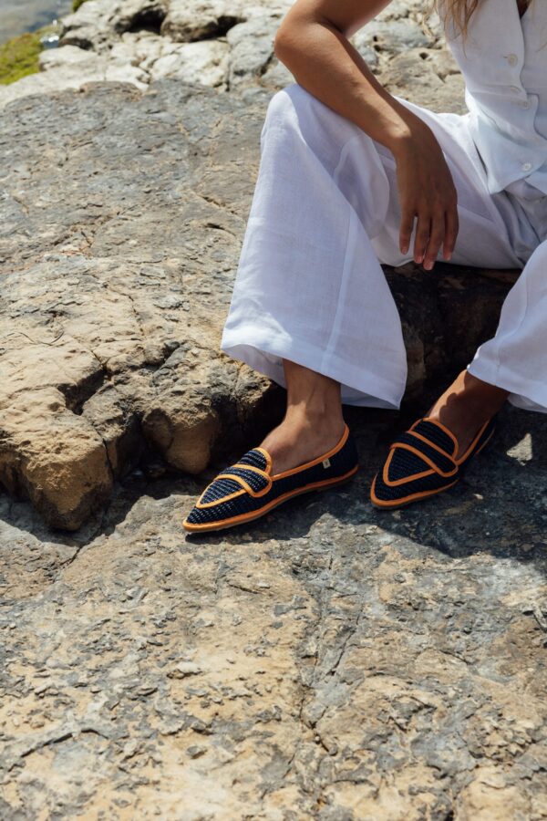 Moc. Punta Rafia Navy - Vivo Mandarina - Imagen 2